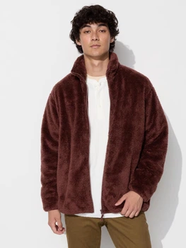 Куртка Шерпа демисезонная мужская Uniqlo 536233622 L Бордовая (1159821981)