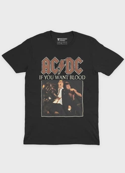 Чоловіча футболка MODNO з рок принтом "AC/DC" XL Чорний (TS001-004-2-528-F-BL-M)