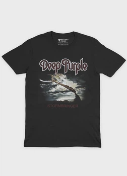 Чоловіча футболка MODNO з рок принтом "Deep Purple" L Чорний (TS001-004-2-581-F-BL-M)
