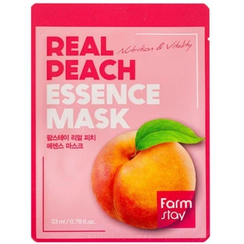 Тканинна маска освіжаюча з екстрактом персика FARMSTAY REAL PEACH ESSENCE MASK 23ml