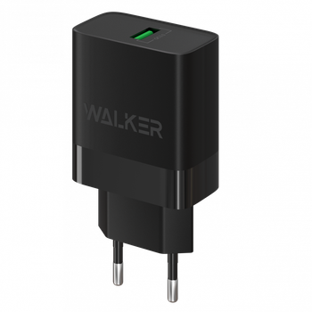 Сетевое зарядное устройство (адаптер) 2в1 WALKER WH-35 1USB QC3.0 3A 18W черный