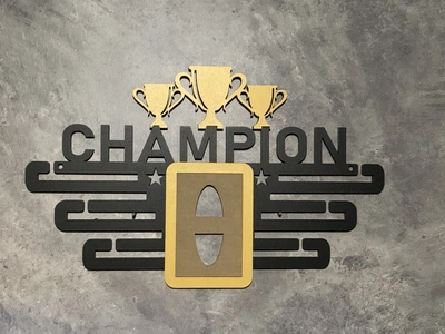Медальниця бокс чемпіон 50смх35см чорна (Medalnutsa-0602-119)