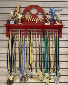 Підставка для медалей футбол Марк 50смх35см червона (Medalnutsa-0602-325)