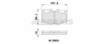 Комплект тормозных колодок TOYOTA HILUX, BRAXIS (AA0377)