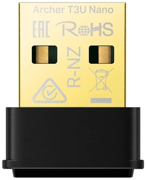 Wi-Fi адаптер TP-Link Archer T3U Nano, USB 3.0, MU-MIMO, 2.4/5 GHz, 1300 Mb/s