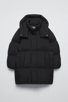 Зимняя куртка для девочки Zara 164 размер черная 0562773800