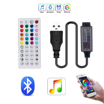 Контролер USB для RGB стрічок 5-24V з Bluetooth додатком Lotus Lantern та пультом 44 кнопки