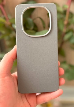 Силиконовый чехол с текстурой кожи для Xiaomi Redmi Note 14 Pro 5G Серый