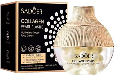 Восстанавливающий крем Sadoer Collagen&Pearl с Коллагеном и для ежедневного ухода за кожей лица 70 г (6974772946276)