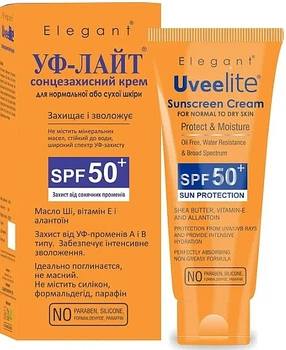 Сонцезахисний крем для тіла - Elegant Uveelite SPF50+ 60g (60g) (1231529-503777533-2)