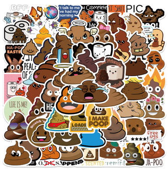 Набор наклеек самоклеящихся Какашка Poop наклейки на авто телефон ноутбук 60шт (AN)714