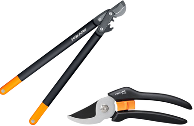 Набор Сучкорез большой плоскостной с силовым приводом Fiskars PowerGear L78 (1000584/112590) + Плоскостной секатор Fiskars Solid P121 (1057160)