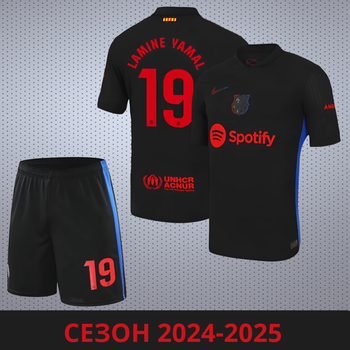 Дитяча футбольна форма Nike Lamine Yamal №19 Barcelona 2024-2025, розмір 26 (зріст 140–150 см), чорна
