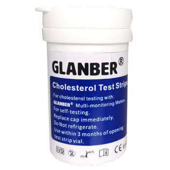 Тест-смужки для загального холестерину для глюкометра GLANBER