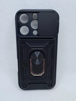 Противоударный чехол Defense Ring для Apple iPhone 16 Pro с кольцом Черный