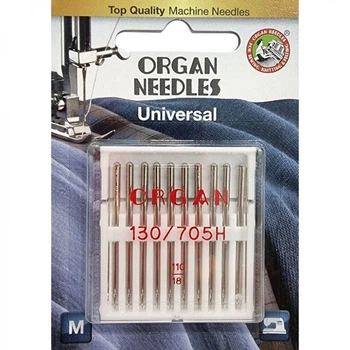 Голки швейні універсальні ORGAN №110 для побутових швейних машин блістерна упаковка 10 штук (6500)