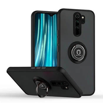 Чехол Fiji Colorframe для Xiaomi Redmi Note 8 Pro матовый бампер с кольцом подставкой Black