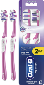 Зубная щетка Oral-B Pro 3D White Отбеливание Средней жесткости 2 шт (8700216459761)