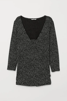 Топ H&M Mama чорний в білий горошок UVFBN855 L