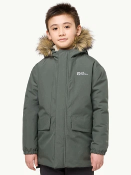 Дитяча зимова куртка-парка довга для хлопчика Jack Wolfskin Cosy Bear Jacket K 1610091_T0137 116 см Зелена (4064886344975)