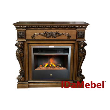 Каминокомплект IDaMebel Seville дубовый (1196x1120x356) с паровым камином Etna SF 05 с настоящим 3D эффектом пламени, обогревом, звуком, дровами, интенсивностью и яркостью