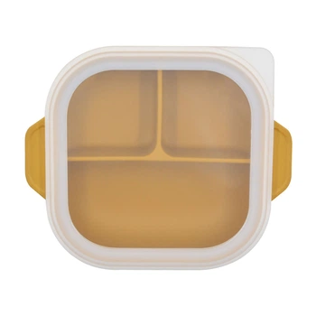 Тарілка силіконова квадратна Y17 з кришкою (ланч бокс) Newsun