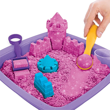 Набір для ліплення Spin Master Kinetic Sand Sparkling Sandcastle рожевий (778988378434)