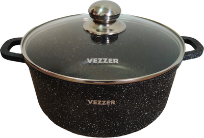 Каструля Vezzer з кришкою 5.5 л Чорна (VZ8055)