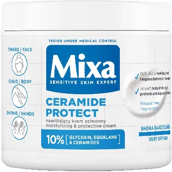Крем для лица рук и тела MIXA Ceramide Protect увлажняющий защитный 400 мл (3600551137070/3600551153179)