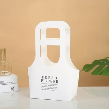 Сумка для цветов белая Fresh Flower 17х8х33 см