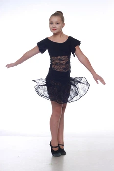 Спідниця для бальних танців Dance&Sport NM4 масло/гіпюр 40/134-140 Черний