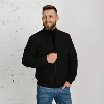 Куртка демисезонная мужская большого размера UF-fashion 91 - (двл) 52 черный