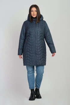 Демісезонна жіноча куртка великого розміру UF-fashion LR -29 58 бірюзовий