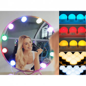 Светодиодная LED RGB подсветка для зеркала Mirror цветная с пультом 10 ламп