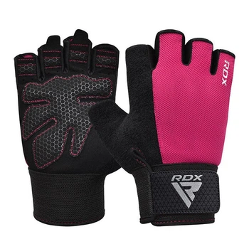 Рукавички для фітнесу RDX W1 HALF PINK PLUS-M