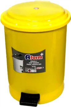 Відро для сміття з педаллю Afacan Plastik побутове 30 л Жовте (SU-РК-30-105)