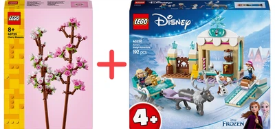 Набор конструкторов LEGO Botanicals Цветы вишни 430 деталей + Disney Приключения Анны на санях 192 детали (40725_43256)