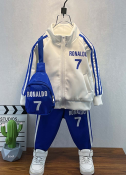 Детский спортивный костюм (кофта, штаны, сумка) Ronaldo (Роналдо) BEITIAN 116см синий KO551