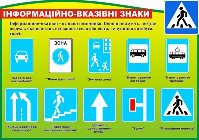 Стенд «Інформаційно-вказівні знаки» 850мм×600мм (Арт1040)