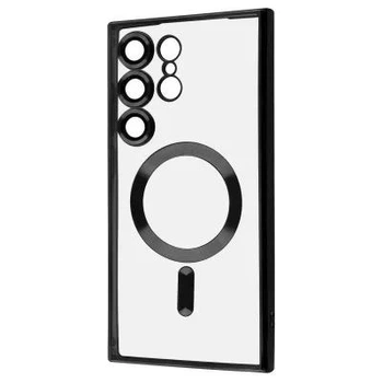 Чохол хромовий TPU Fibra Chrome Magnetic with MagSafe + захист камери для Samsung Galaxy S24 Ultra Black