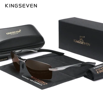 Мужские поляризационные солнцезащитные очки KINGSEVEN N7241 Brown