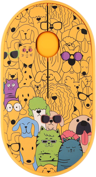 Мышь 2E MF300 PETS:CATS&DOGS Silent WL BT Yellow (2E-MF300WPETSYW)