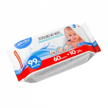 Салфетки влажные, 70 шт. Akuku A0031
