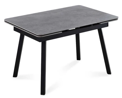 Стіл обідній розкладний MADRID CERAMIC 120(180)*85 grigio latte matt / чорний каркас Intarsio