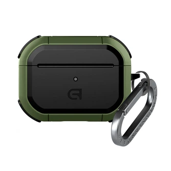 Чехол для наушников Apple AirPods Pro 2 2022, оливковый, Panzer, противоударный защитный кейс из TPU и поликарбоната, усиленные стенки, защита от царапин, пыли и ударов, легкий и компактный, с карабином для крепления, ArmorStandart (ARM82754)