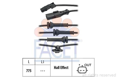 Датчик ABS Renault MEGANE II,SCENIC II,GRAND SCENIC II, 02- перед Л/Пр (21.0055) Facet Facet (210055)