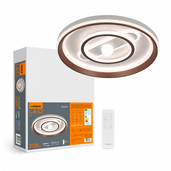 LED люстра функциональная 52W VIDEX DECORA (2700K /4000K /6000K) с пультом VL-CLD-996-CF