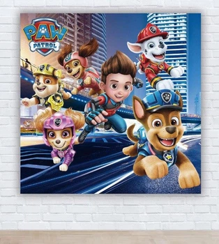 Бумажный плакат "Paw Patrol. Щенячий патруль. Команда. Все герои" 1,5х1,5м