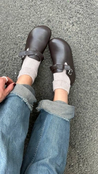 Женские клоги ShoesBand Шоколадного цвета натуральная кожа закрытые 41 (26,5 см) (S99231-4)