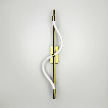 Бра настінне LineF із обплетеним неоном у латунному корпусі 60 см
